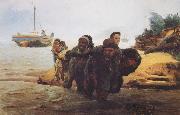 Ilia Efimovich Repin Boat tracker Sweden oil painting artist